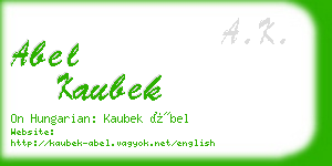 abel kaubek business card